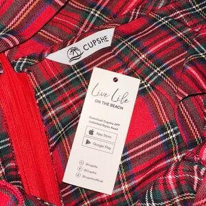 CupShe Tartan Wide Leg Trousers